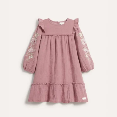 Girls Pink Floral Print Dress